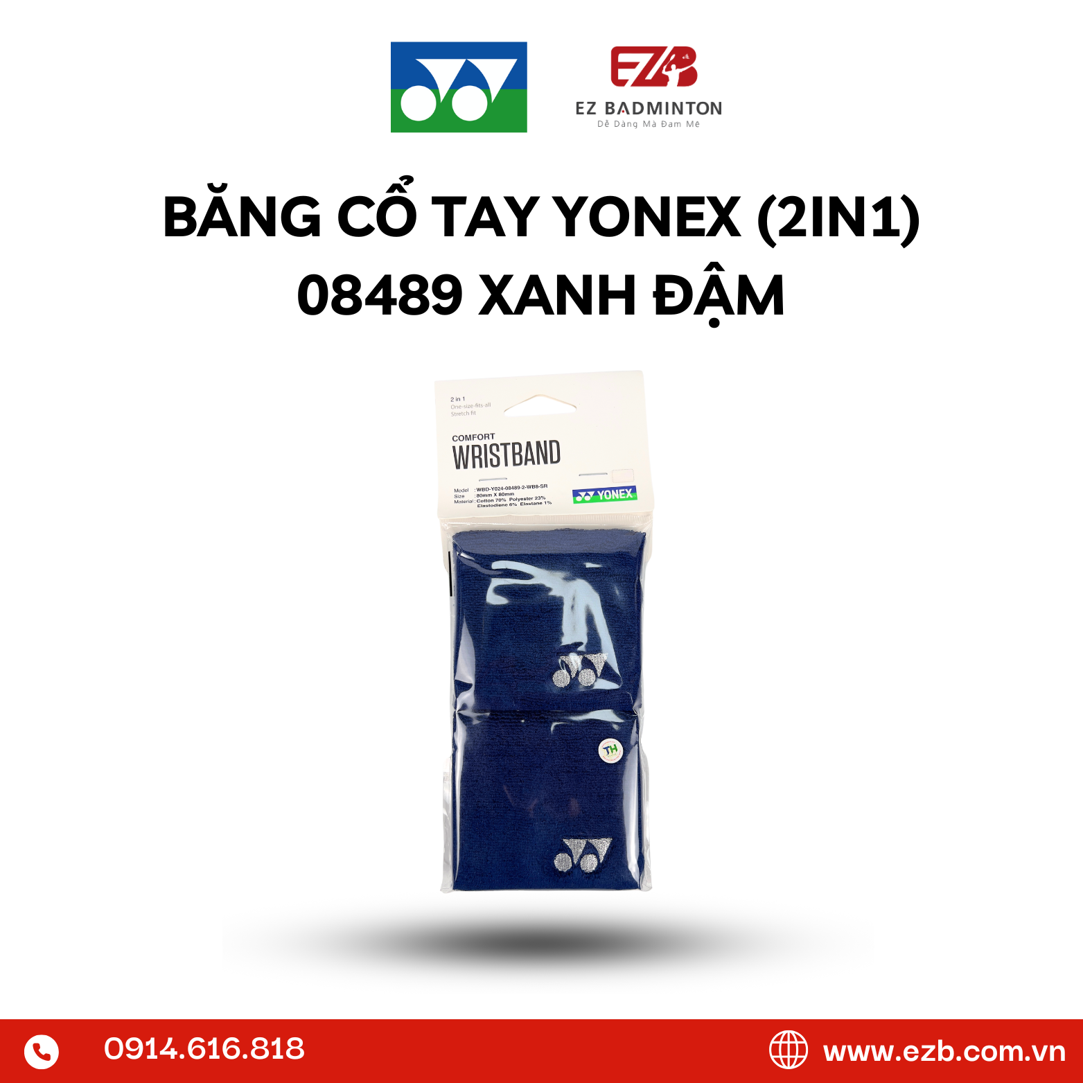 BĂNG CHẶN MỒ HÔI TAY YONEX (2IN1) 08489